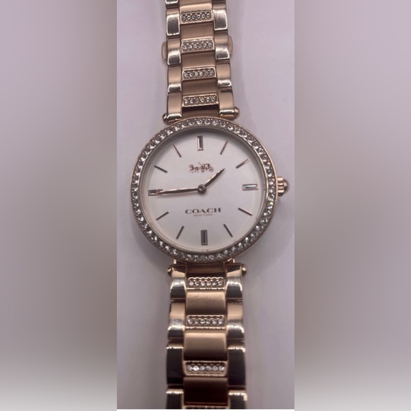 COACH PARK WOMAN WATCH 34MM
PALEROSE GOLD IONIC PLATED
STAINLESS STEEL W CRYSTAL - Picture 8 of 16